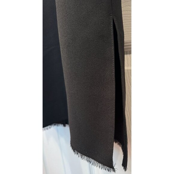 Laboratorio Black Sheath Dress Long Sleeve Ruff Edge Cuffs/Hem Retails $581 - Picture 4 of 6